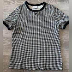 Courrèges Jersey T-Shirt In Houndstooth Print